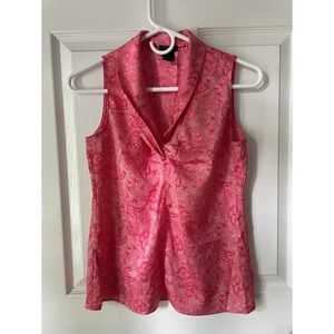 Ann Taylor Pink Paisley Sleeveless Blouse